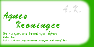 agnes kroninger business card