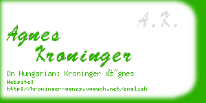 agnes kroninger business card